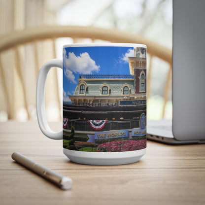 Magic Kingdom Train Station Photo Mug — 11oz & 15oz Ceramic Coffee Cup