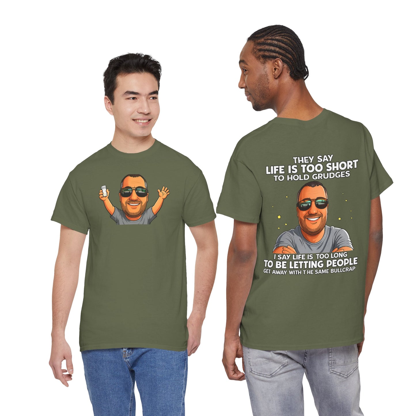 Graphic Tee — “Life Is Too Short” Funny Retro Portrait T-Shirt