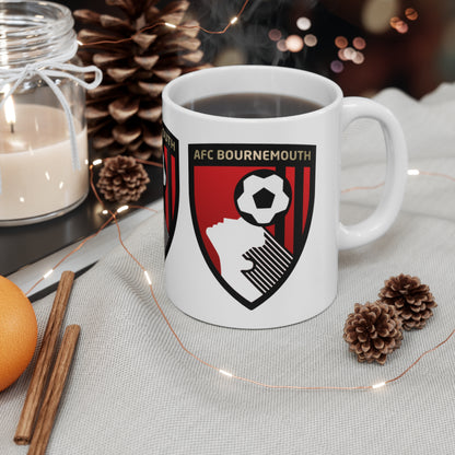 AFC Bournemouth Football Crest Mug, Ceramic Coffee Cup 11oz & 15oz