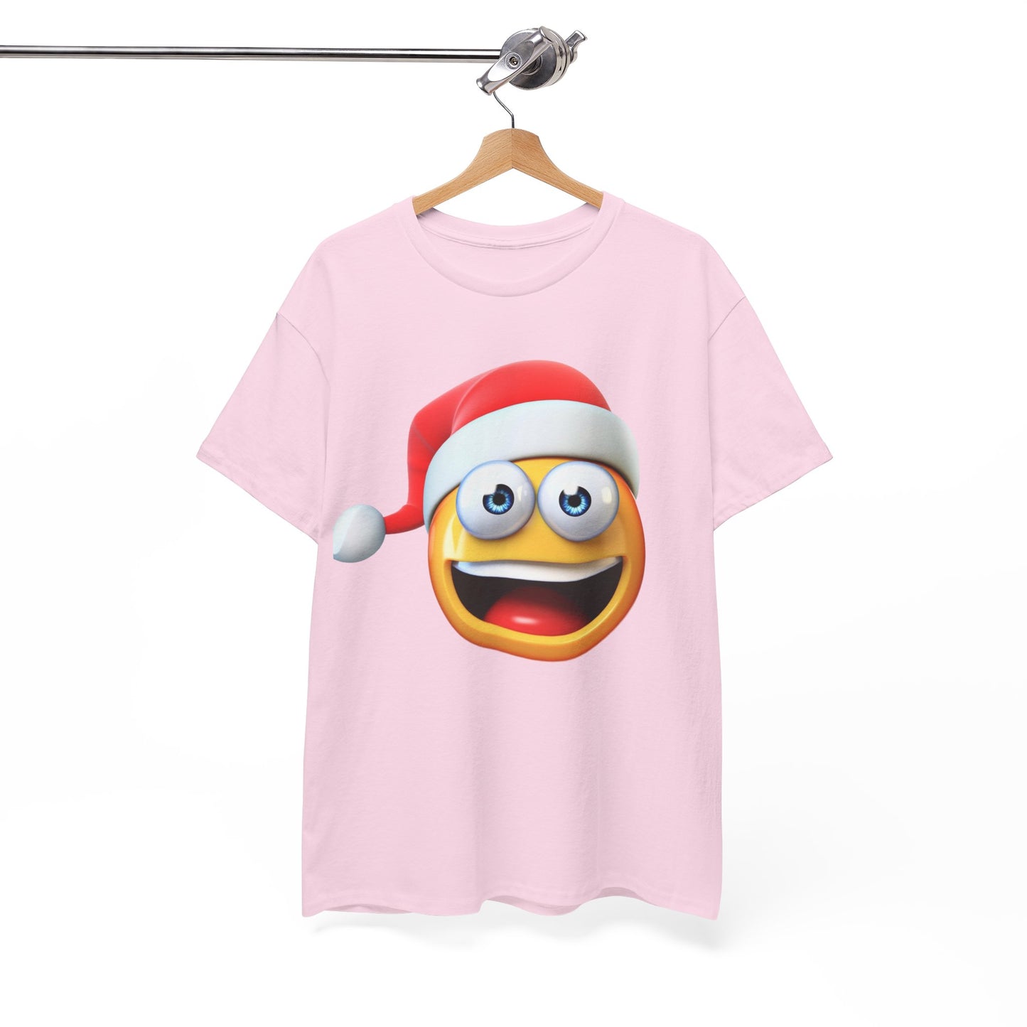 Christmas Emoji T-Shirt — Santa Hat Smiley Holiday Tee