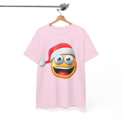 Christmas Emoji T-Shirt — Santa Hat Smiley Holiday Tee