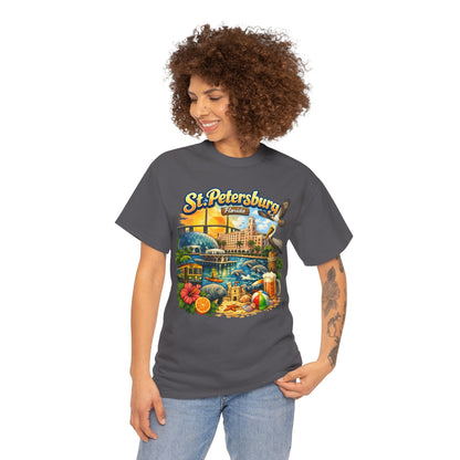St. Petersburg Florida Retro Beach Scene T-Shirt