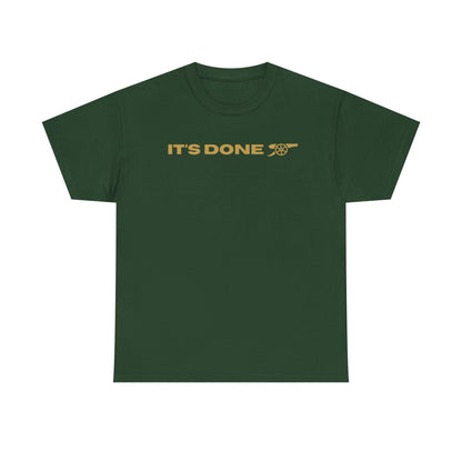 It's Done Arsenal Champions T-Shirt – Minimalist Gold Script Tee