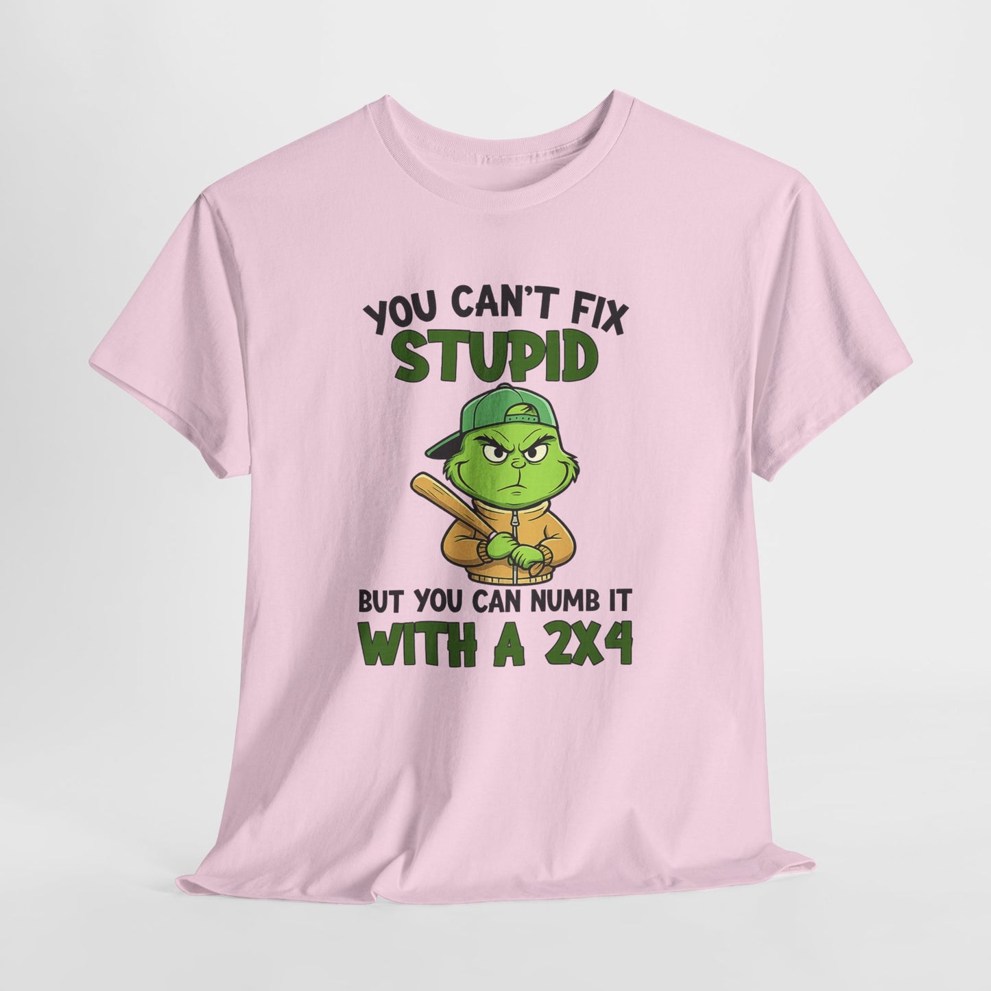 Funny Carpenter T‑Shirt — "You Can't Fix Stupid But You Can Numb It With a 2x4"