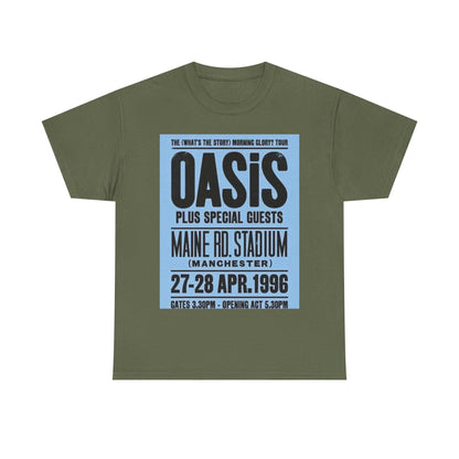 Oasis 1996 Maine Road Tour Poster T‑Shirt — Maine Rd. Stadium Concert Tee