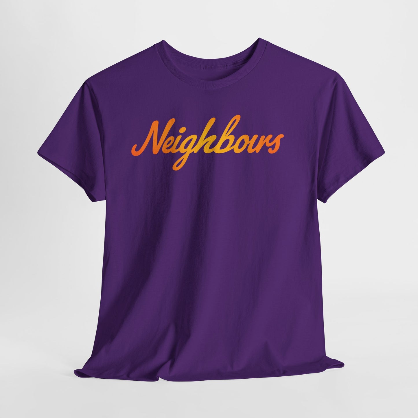 Neighbours Script T‑Shirt — Retro Orange Neighborhood Tee