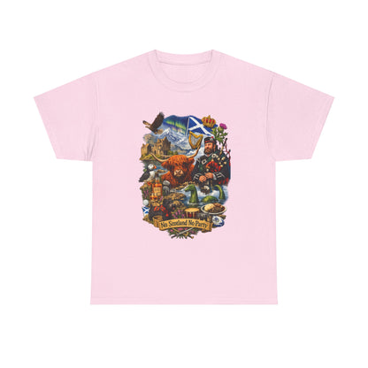 Scotland Collage T-Shirt — "No Scotland No Party" Scottish Heritage Tee