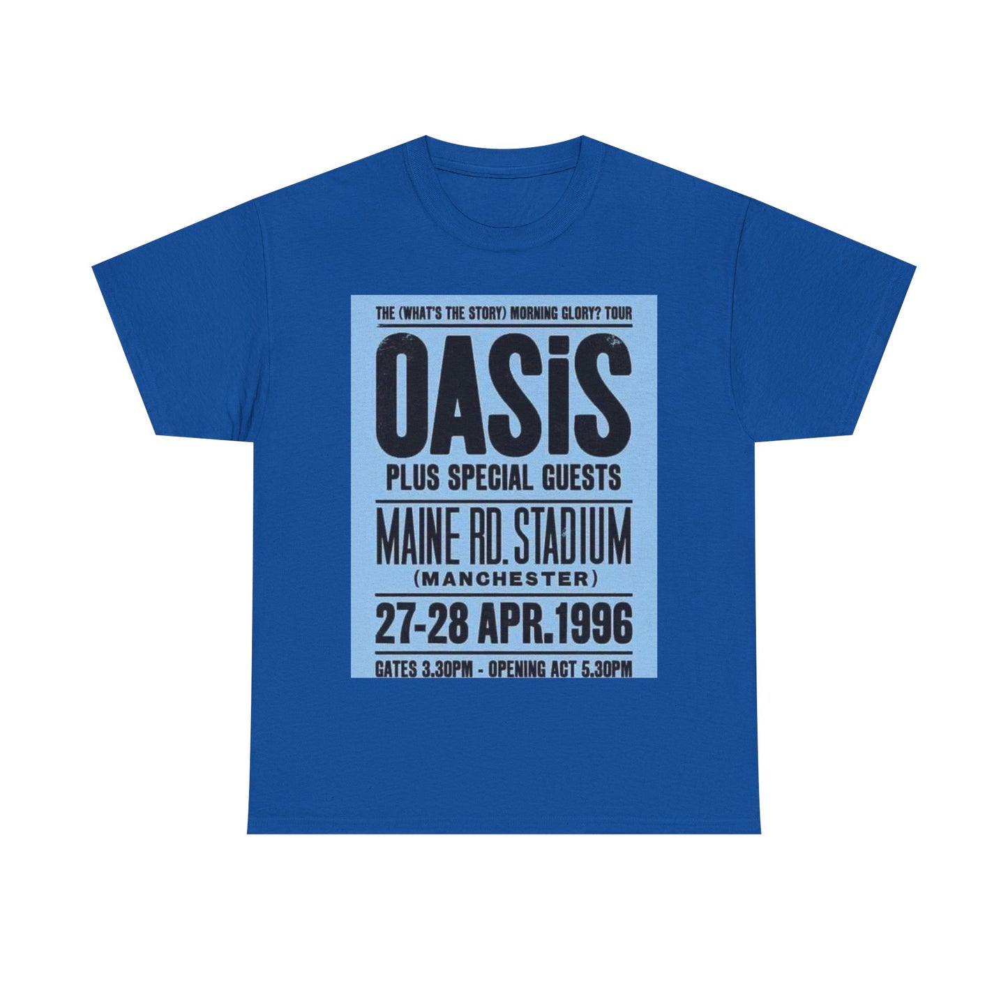 Oasis 1996 Maine Road Tour Poster T‑Shirt — Maine Rd. Stadium Concert Tee