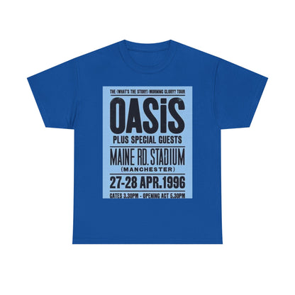 Oasis 1996 Maine Road Tour Poster T‑Shirt — Maine Rd. Stadium Concert Tee