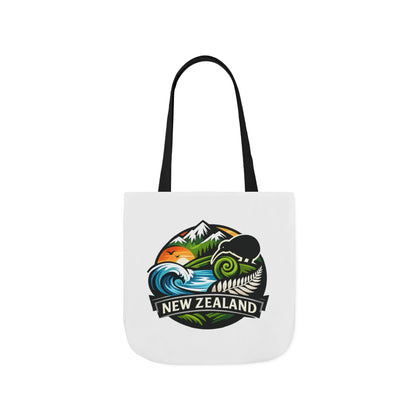 New Zealand Scenic Tote Bag — Kiwi, Mountains & Waves Canvas Tote