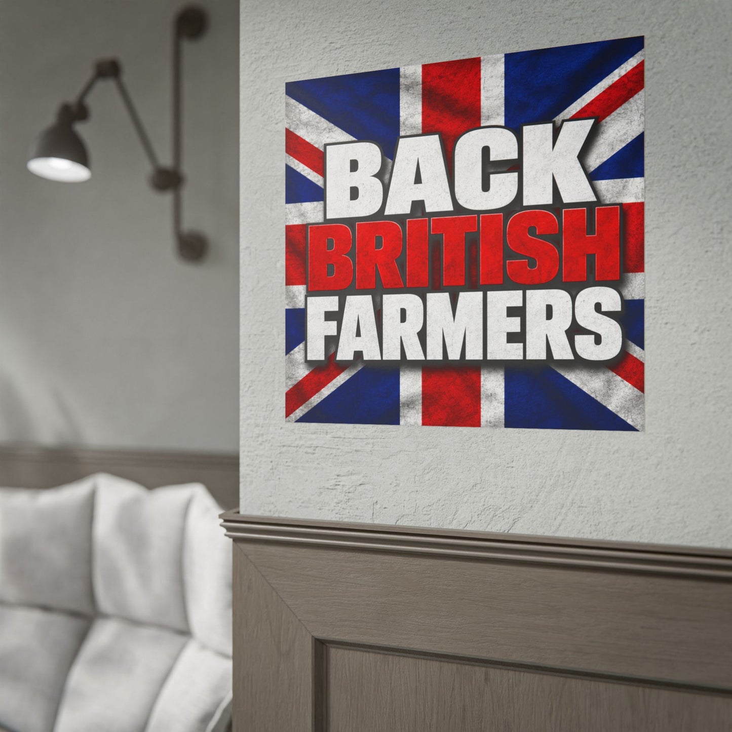 Back British Farmers Union Jack Support Poster
