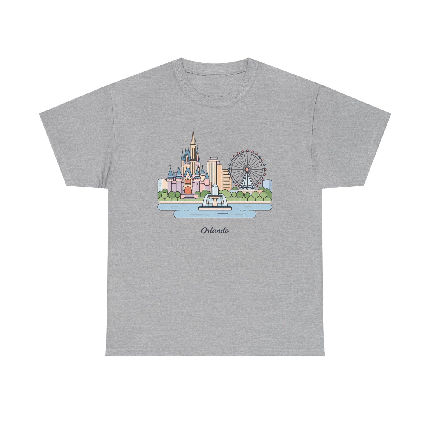 Orlando Skyline T-Shirt — Cute Cityscape Graphic Tee with 'Orlando' Text