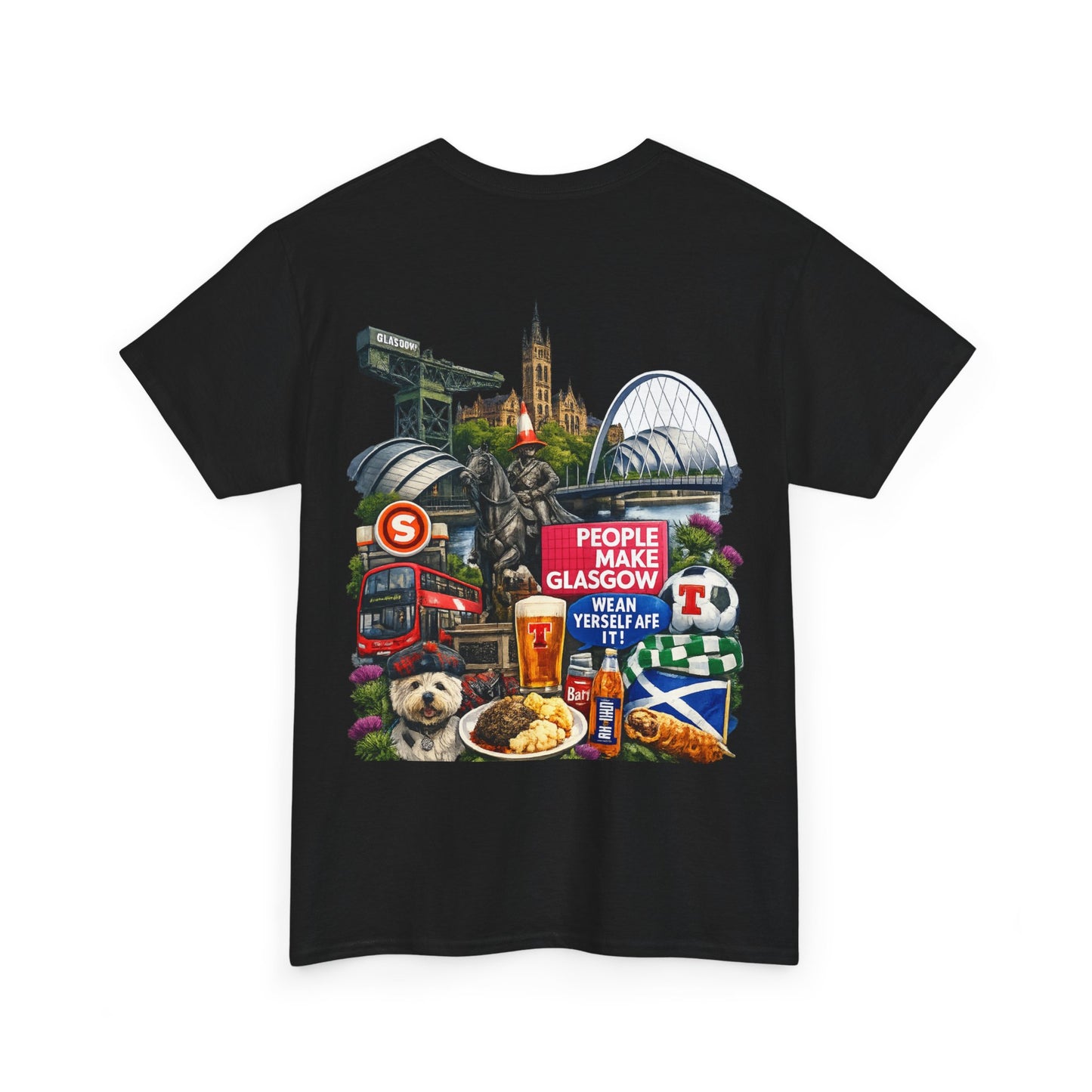 Glasgow Collage T-Shirt — "People Make Glasgow" Scottish City Souvenir Tee