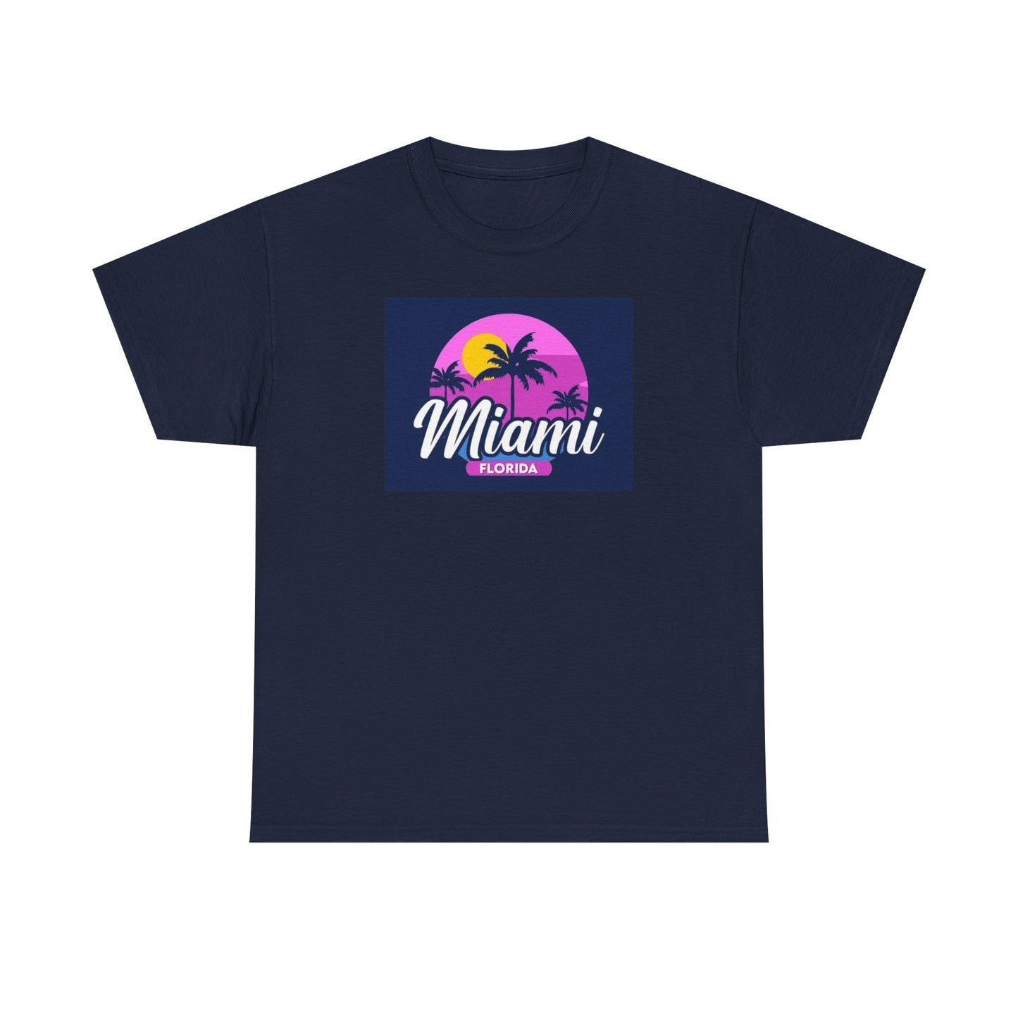 Miami Palm Sunset T-Shirt — Retro Florida Vacation Tee