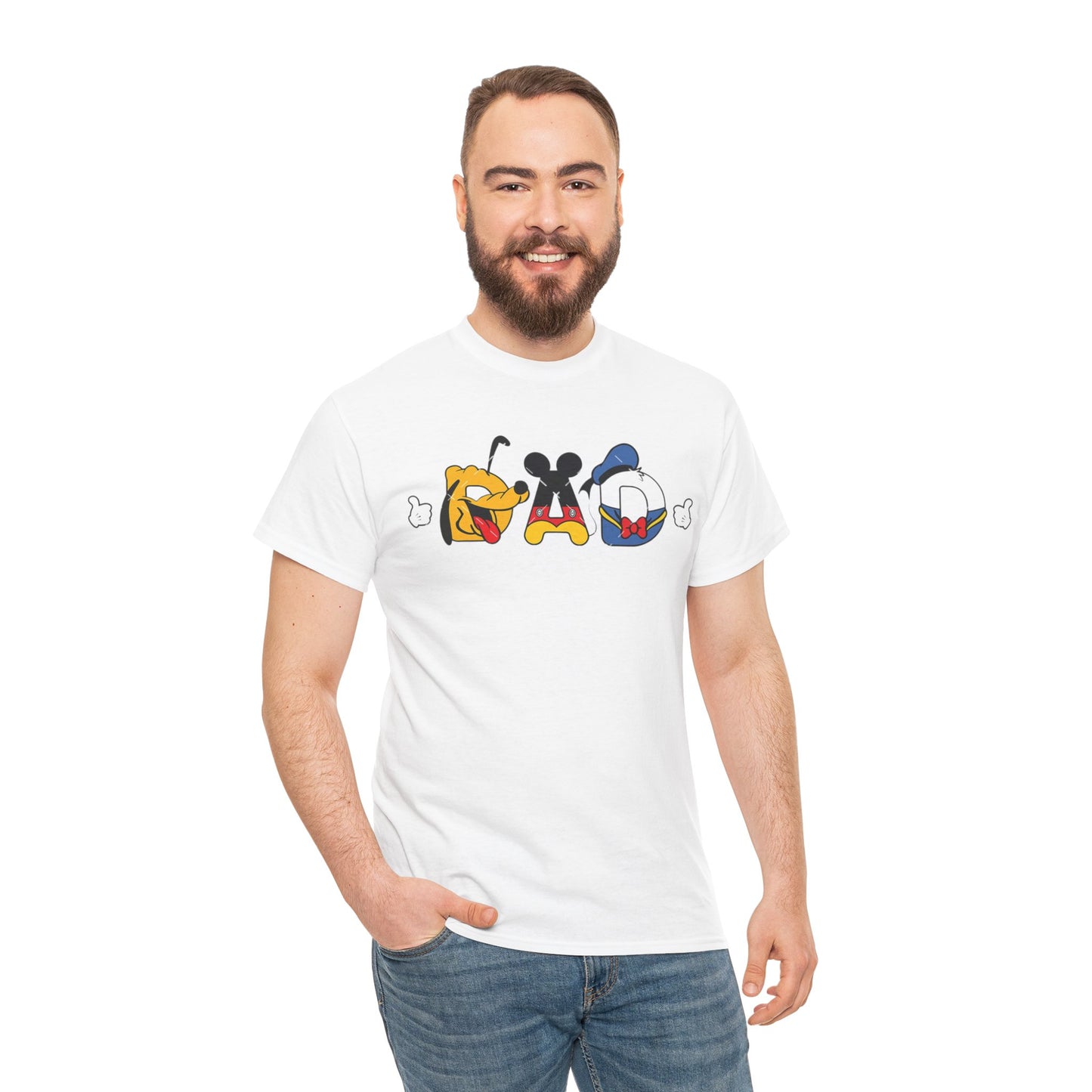 Disney Dad Character Graphic Tee — Playful Colorful Character Icons T-Shirt