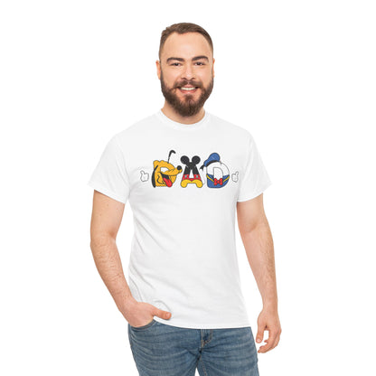 Disney Dad Character Graphic Tee — Playful Colorful Character Icons T-Shirt