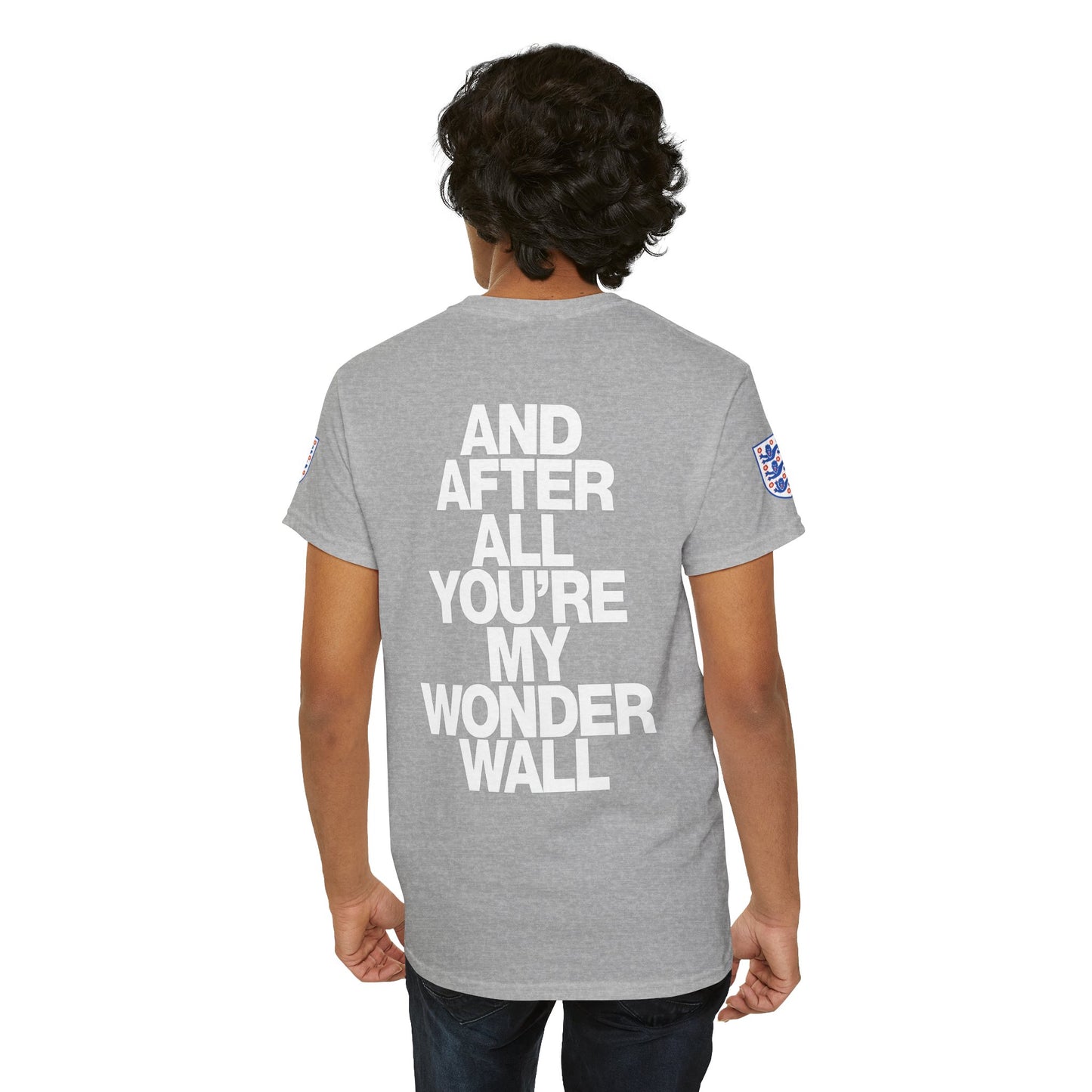 England Football Tee — "And After All You're My Wonderwall" Lyrics Tee