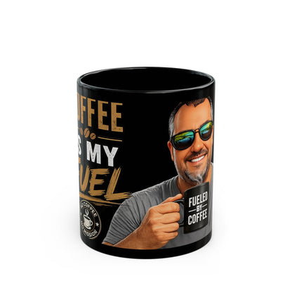 Fueled by Coffee Mug — Black Ceramic Coffee Cup (11oz & 15oz)