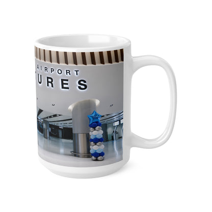 Manchester Airport Departures Terminal 2 Ceramic Coffee Cup (11oz & 15oz)