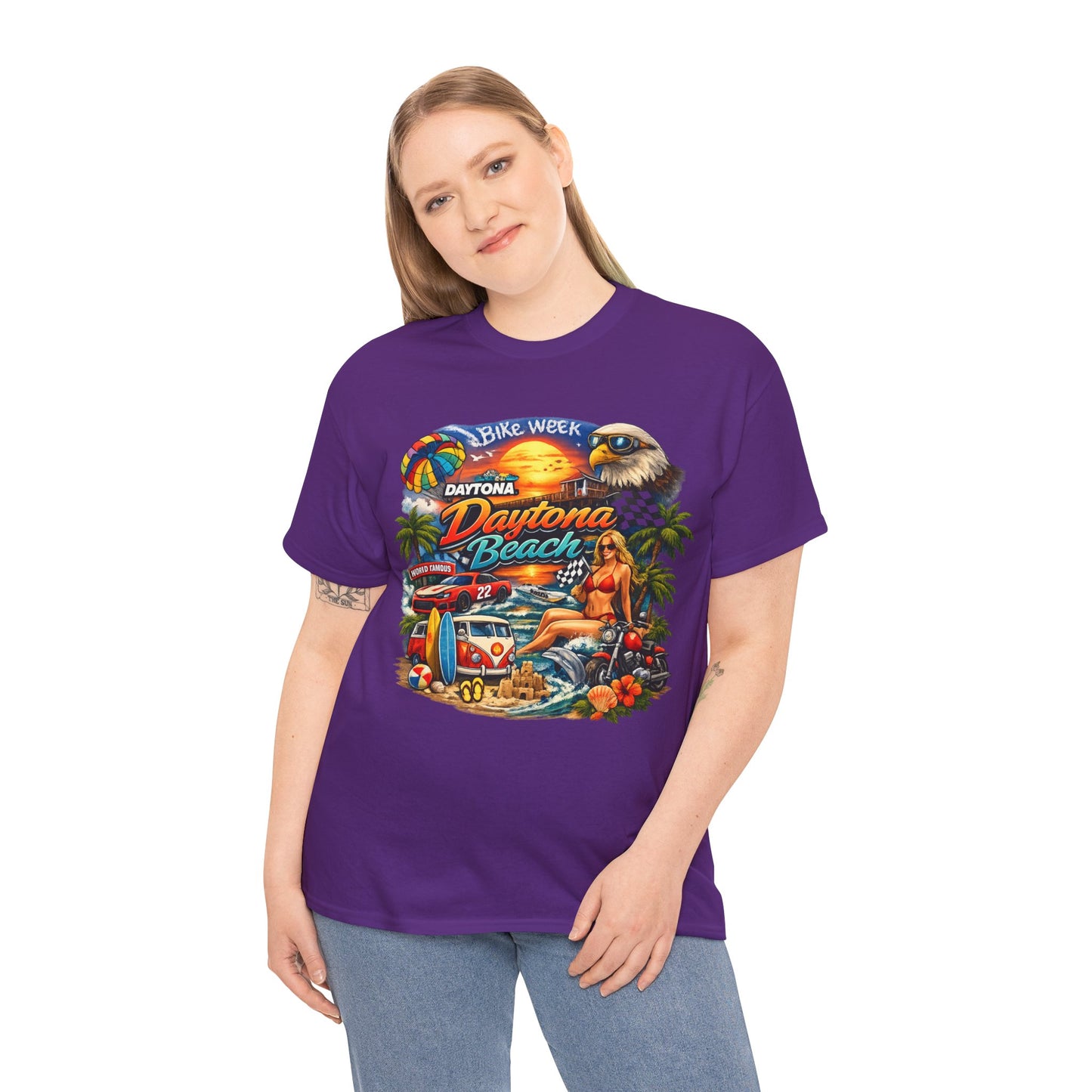 Daytona Beach Vintage Surf T-Shirt — Retro Sunset Palm Beach Tee