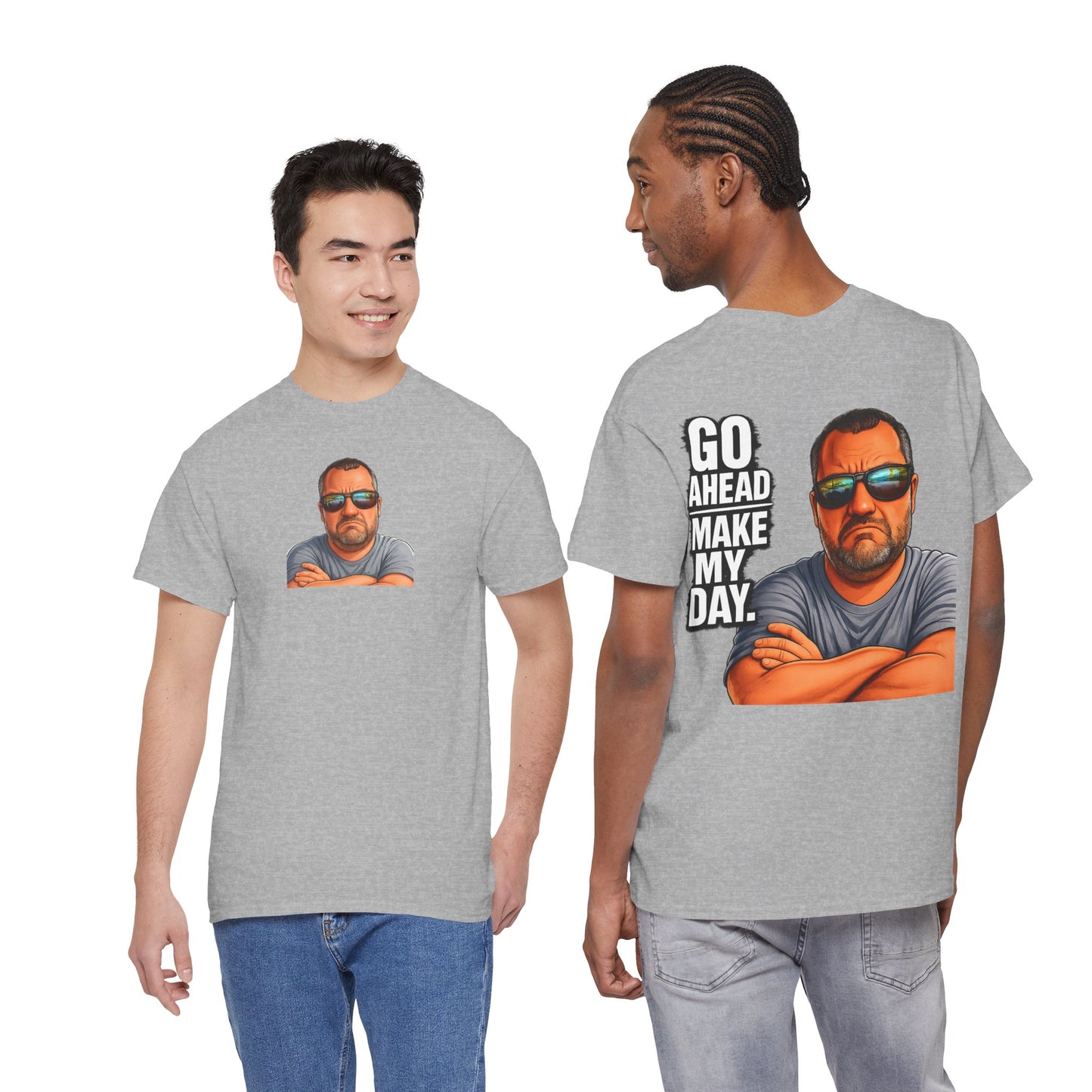 Go Ahead Make My Day T-Shirt — Sunglasses Guy Graphic Tee