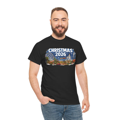 Christmas 2026 Holiday Tee — Festive Winter Village Graphic T-Shirt