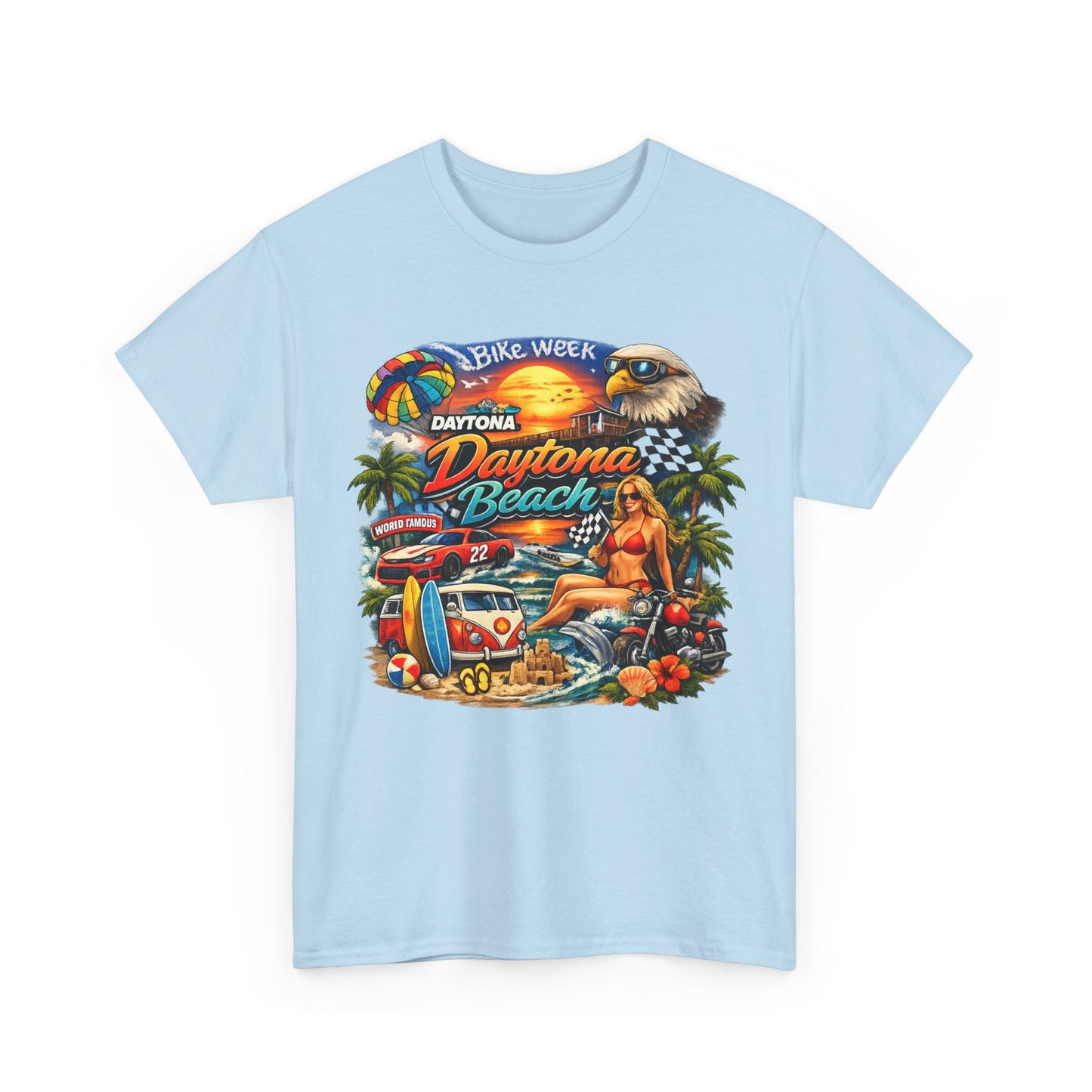 Daytona Beach Vintage Surf T-Shirt — Retro Sunset Palm Beach Tee