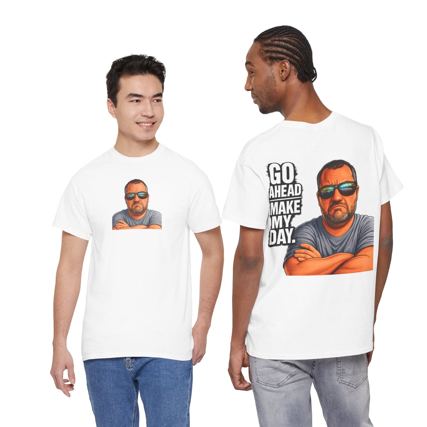 Go Ahead Make My Day T-Shirt — Sunglasses Guy Graphic Tee