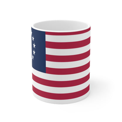 Betsy Ross 13-Star Flag Ceramic Coffee Mug — 11oz & 15oz