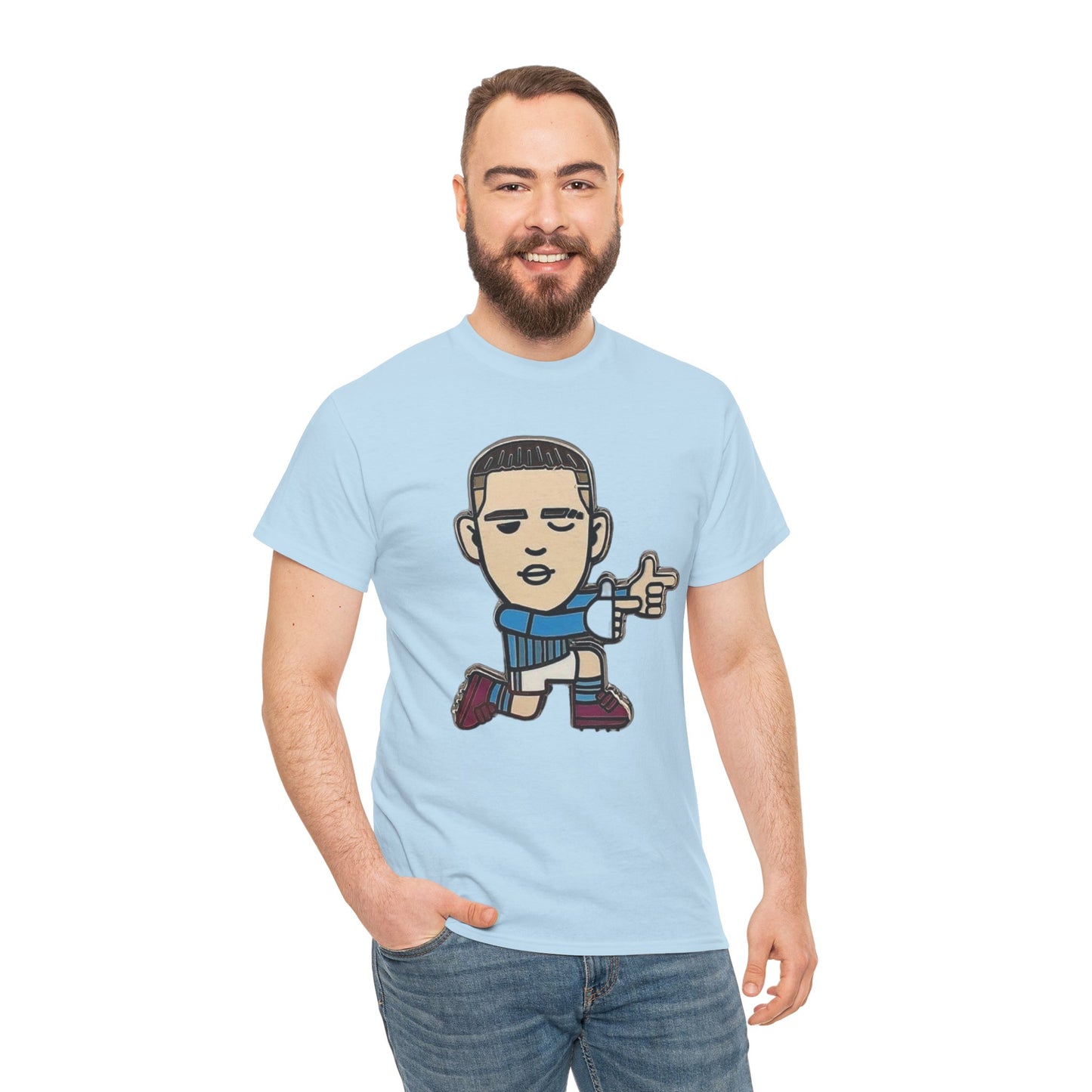Phil Foden Cartoon Dance Pose Tee - Funky Character Graphic T-Shirt