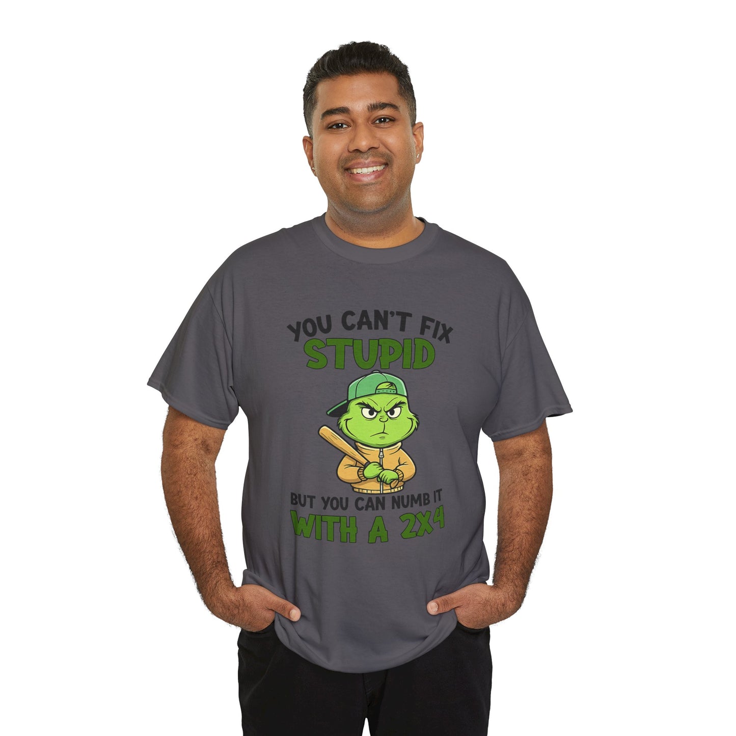 Funny Carpenter T‑Shirt — "You Can't Fix Stupid But You Can Numb It With a 2x4"
