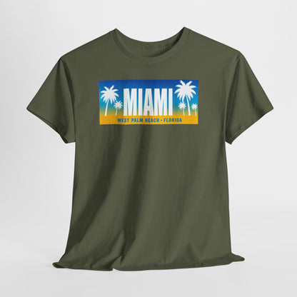 Miami West Palm Beach Vintage Tee — "MIAMI" Beach Palm Trees T‑Shirt