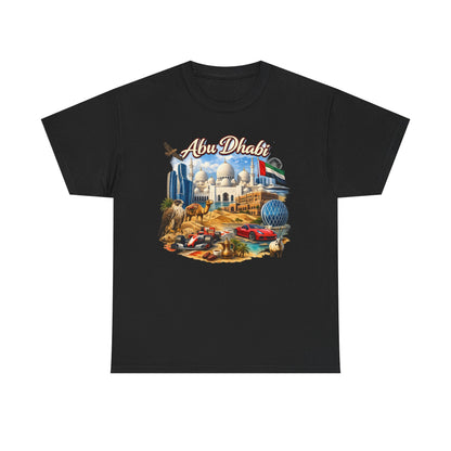 Abu Dhabi Landmark Collage T-Shirt — UAE Travel Souvenir Tee