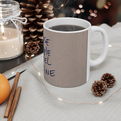 Inspirational Quote Mug — “Stay Close to People Who Feel Like Sunshine” Ceramic Coffee Cup