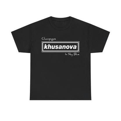 Khusanova Logo T-Shirt — Minimal Black Graphic Tee