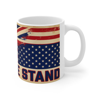United We Stand Ceramic Coffee Mug — Vintage UK & USA Flag 11oz/15oz