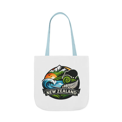 New Zealand Scenic Tote Bag — Kiwi, Mountains & Waves Canvas Tote