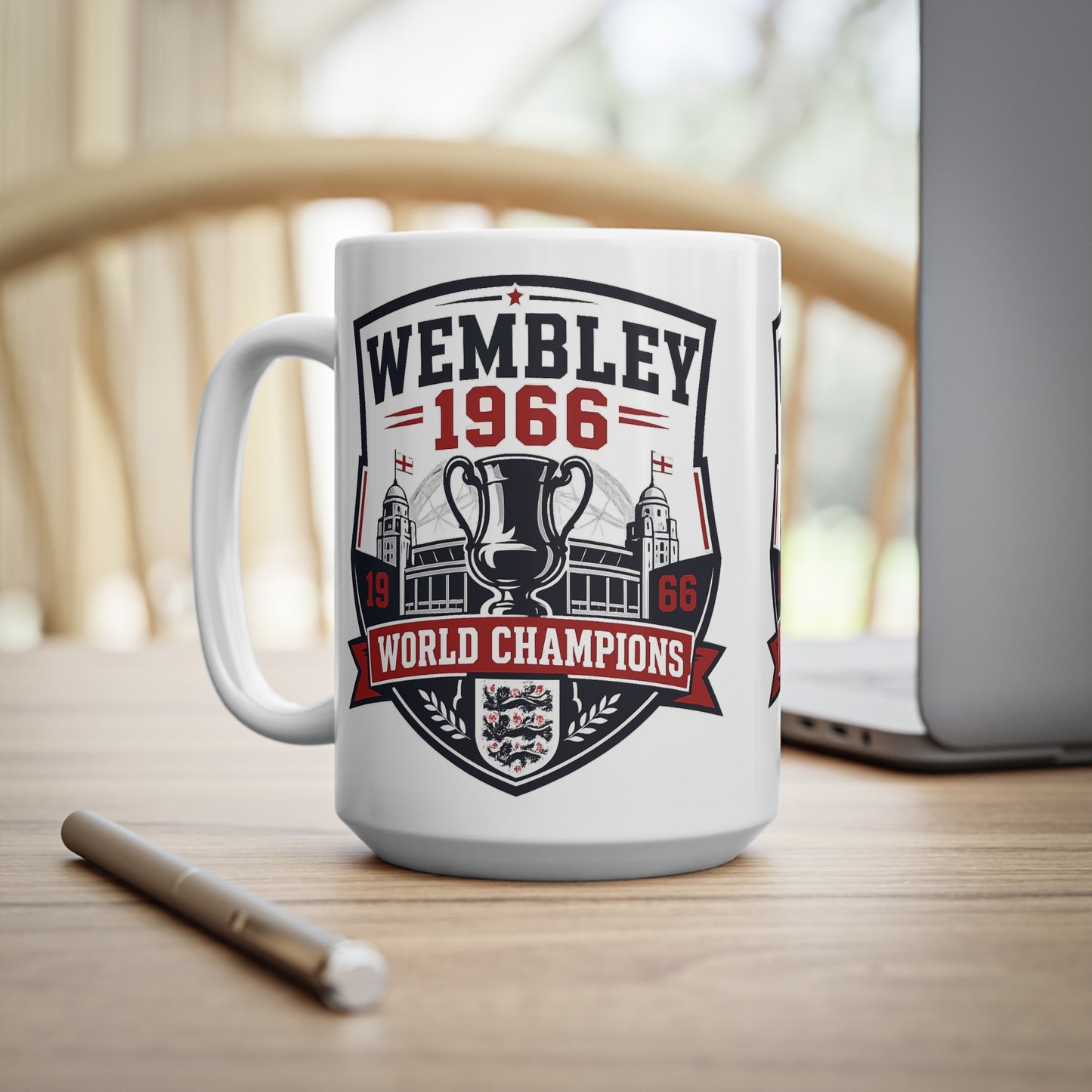 England Wembley 1966 World Champions Ceramic Coffee Mug — Football Vintage Trophy Design (11oz/15oz)