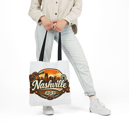Nashville Sunset Tote Bag — Country Music Skyline Canvas Tote