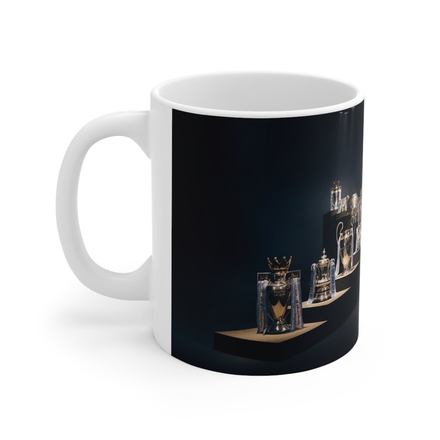 Pep Guardiola Manchester City Ceramic Mug — Champion Trophies Photo Coffee Cup (11oz & 15oz)