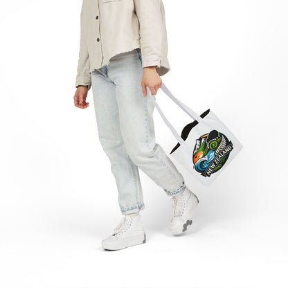 New Zealand Scenic Tote Bag — Kiwi, Mountains & Waves Canvas Tote