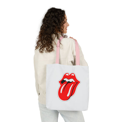 Rock & Roll Tongue Canvas Tote Bag — Retro Lip Graphic