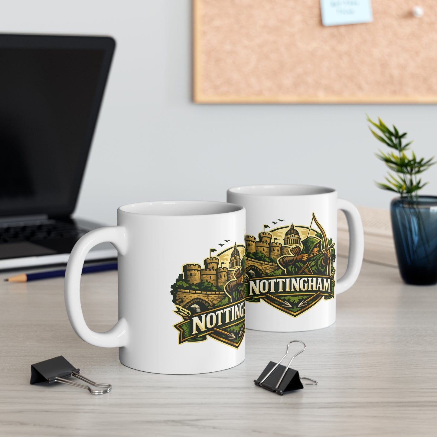 Nottingham Robin Hood Ceramic Coffee Mug — 11oz & 15oz Travel-Perfect Gift