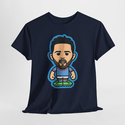 Bernardo Silva Manchester City Legend Graphic Tee — Player Cartoon Front & Tribute Poster Back