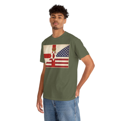 Northern Ireland + American Flag Tee — Vintage Graphic Shirt