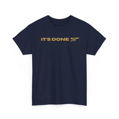 It's Done Arsenal Champions T-Shirt – Minimalist Gold Script Tee