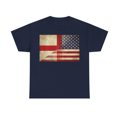 Vintage England-USA Flag T-Shirt — Retro Anglo-American Pride Tee