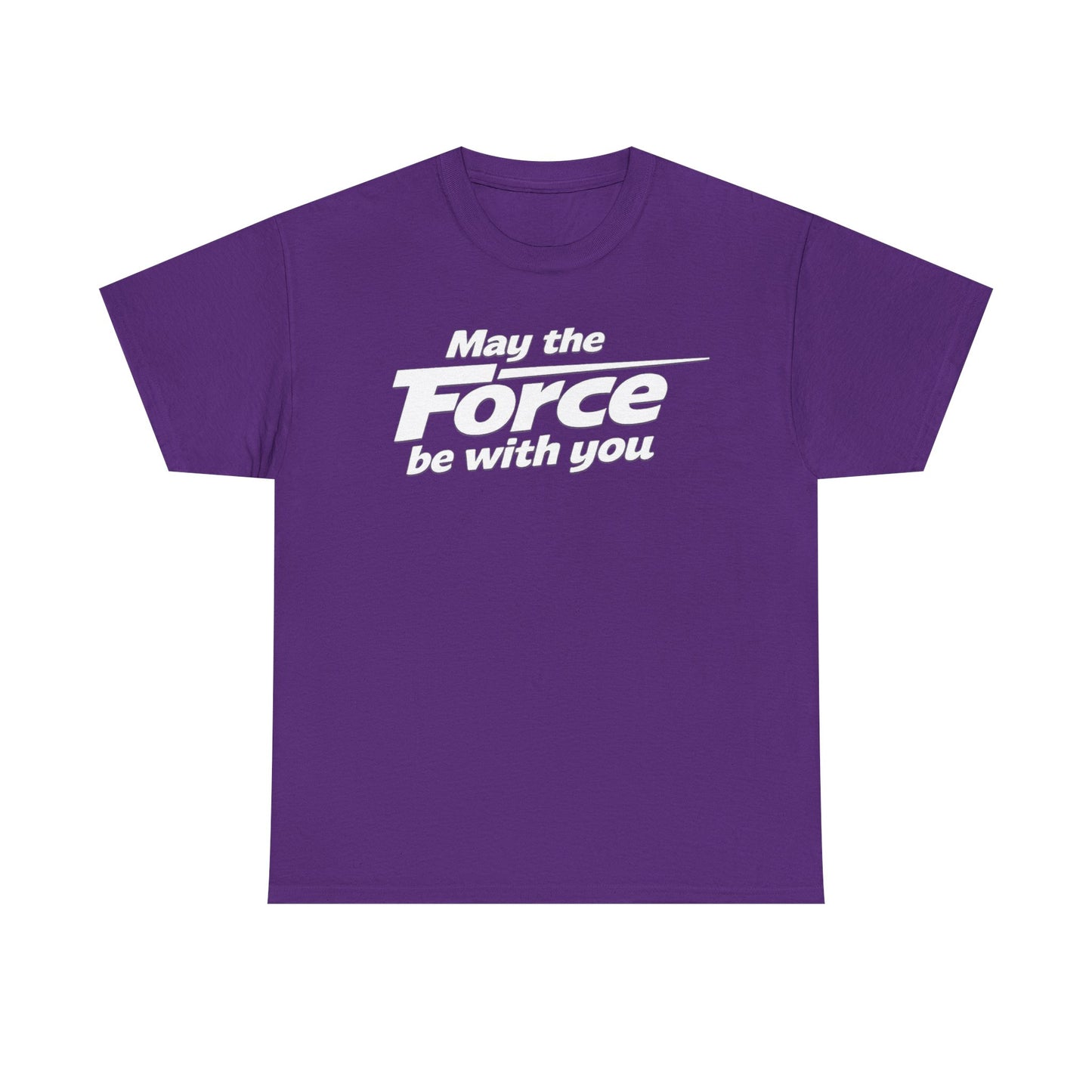 "May the Force Be With You" Retro Embossed Graphic T‑Shirt —