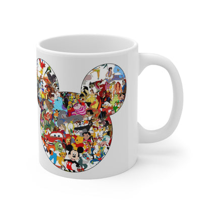 Disney Character Collage Mug — Mickey Head 11oz & 15oz Ceramic Coffee Cup