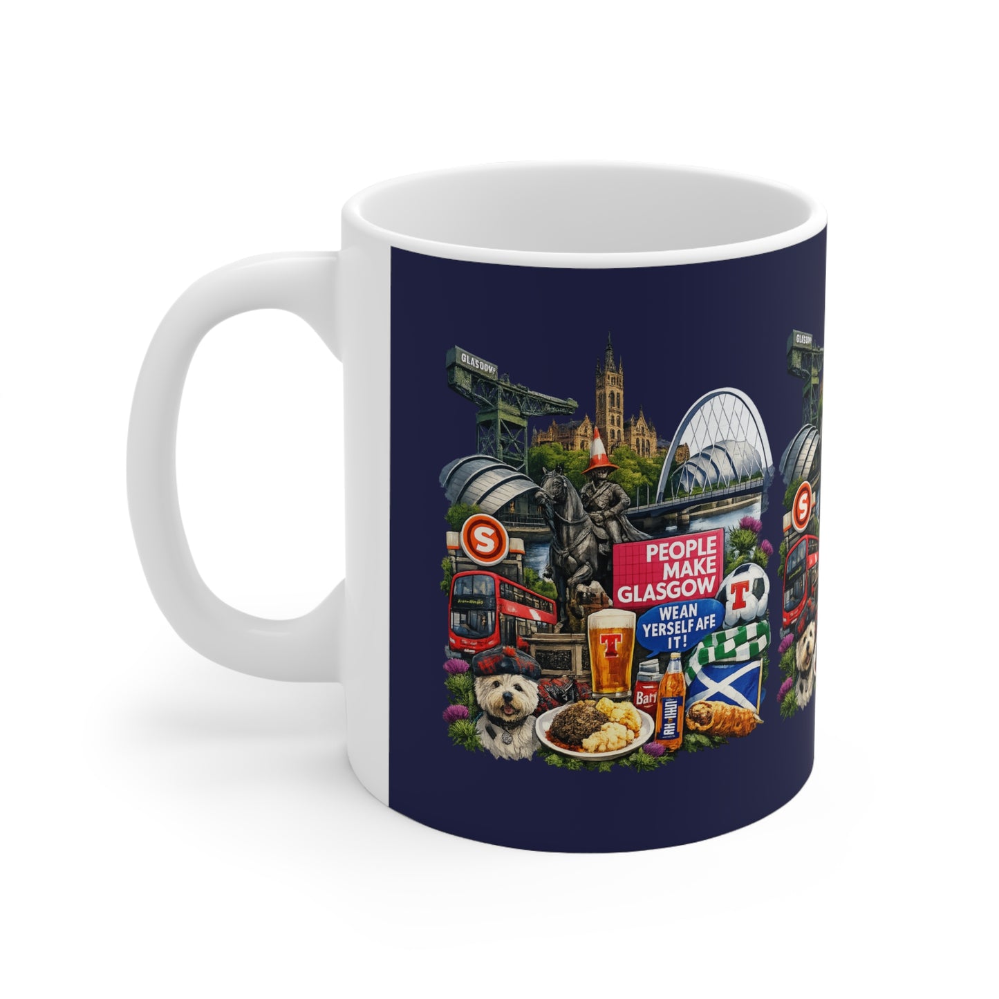 Glasgow Landmarks Ceramic Mug — People Make Glasgow Collage, 11oz & 15oz